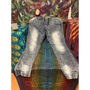 Black brand denim style joggers